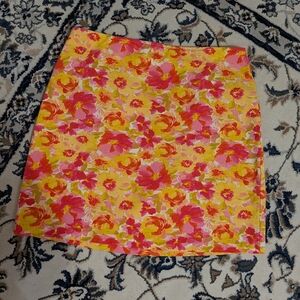 Old Navy Vibrant Floral Mini Skirt - Yellow and Pink